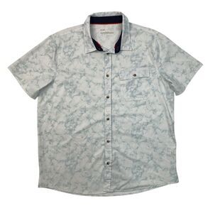 Avalanche Shirt Mens XL Extra Large Grey White Short Sleeve Tie Dye Cloud Print